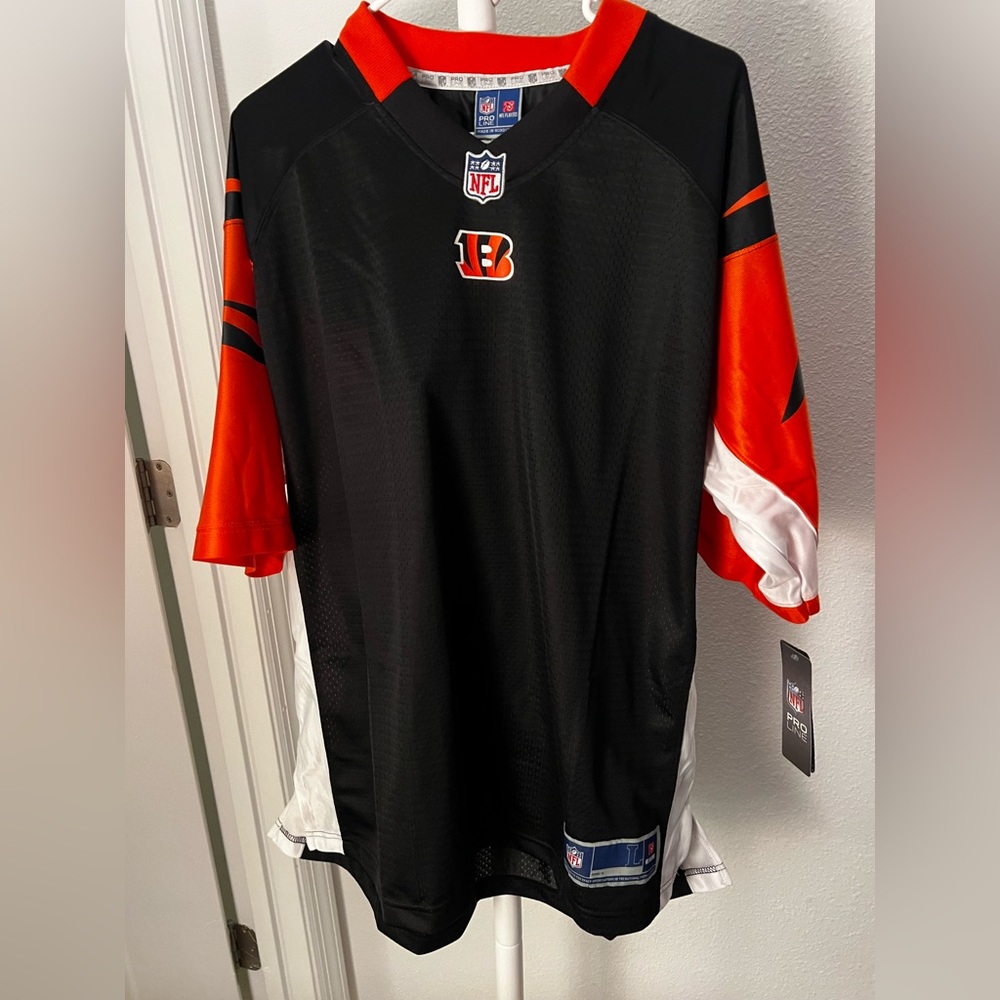 NFL Men's Black and Orange Bengals Jersey